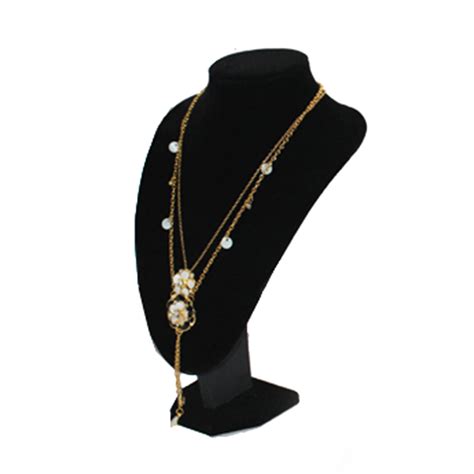 Quality Black Velvet Necklace Pendant Display Bust Model Stand Holder