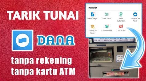 Cara Tarik Tunai Saldo Dana Tanpa Kartu Atm Terbaru Youtube