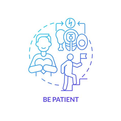 Be Patient Blue Gradient Concept Icon Infographic Logo Circle Vector