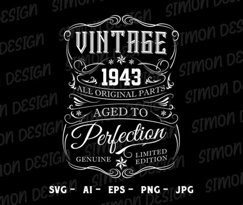 80th Birthday Svg 80th Birthday Shirt Vintage 1943 Svg 1943 Aged To Perfection Aged To