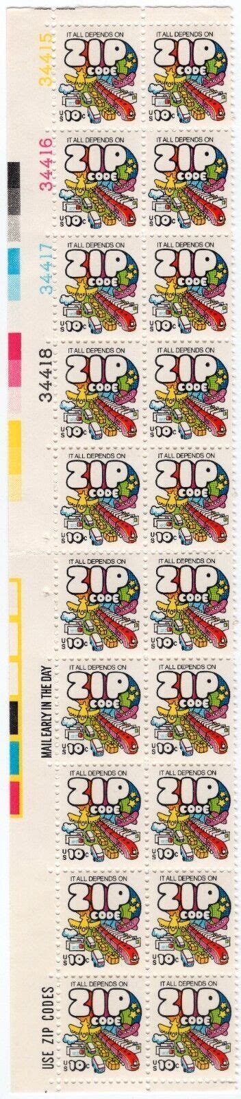 Scott Zip Code Strip Plate Block Of Stamps Mnh United