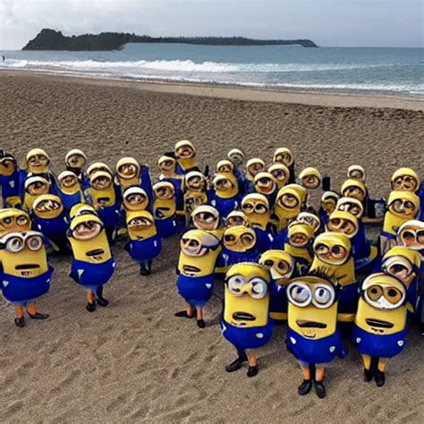 One Hundred Minions On The Beach Stable Diffusion Openart