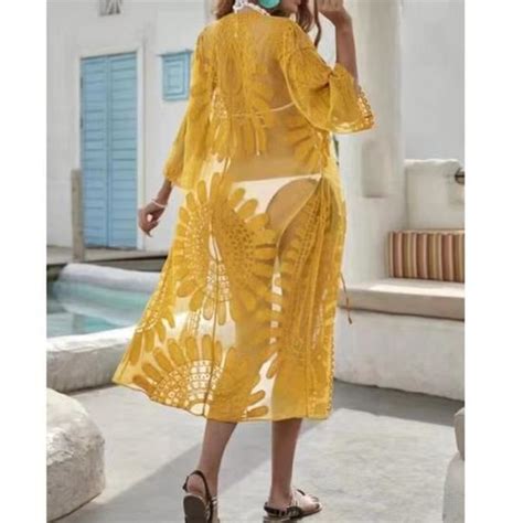 Robe De Plage Femme Ete Pareo Sarong Cache Maillots Boheme Robe Cache Maillot De Bain Bikini