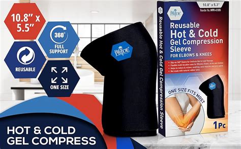 Med Pride Reusable Hot Cold Gel Compression Sleeve For Elbows Arms Knees Ankles Pain