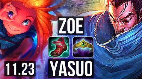 Zoe Vs Yasuo Mid Winrate Legendary Kr Grandmaster