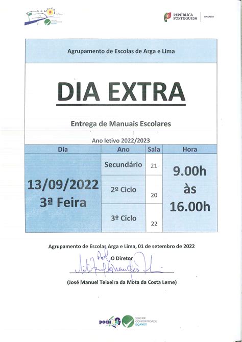 Agrupamento De Escolas De Arga E Lima Dia Extra Entrega Manuais