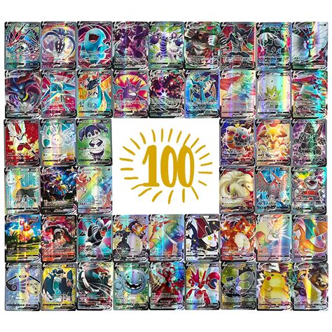 Buy 100 PCS Trading Card Game TCG Cards With 50 Vmax Cards And 50 V For