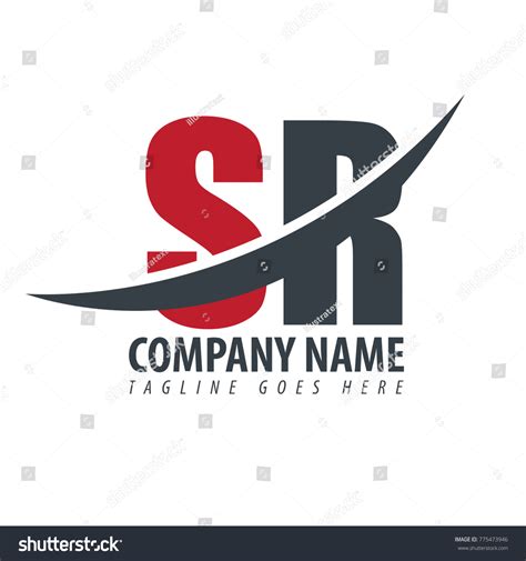 Initial Letter Sr Overlapping Logo Stock Vector Royalty Free