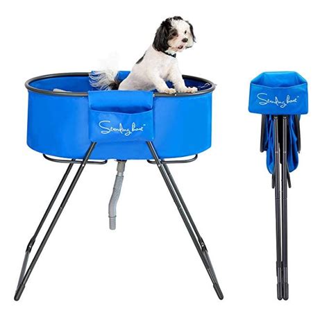 Standing Boat Elevated Folding Pet Bath Tub And Wash Station For