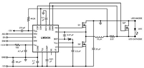 10A High Power Led Driver Circuit Design Using LM3434