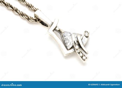 Silver chain with pendant stock photo. Image of ornament - 6206692