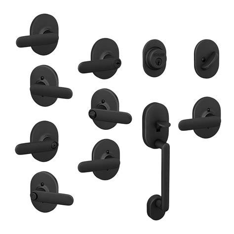 Shop Schlage Davlin-Remsen Matte Black Door Handle and Handleset