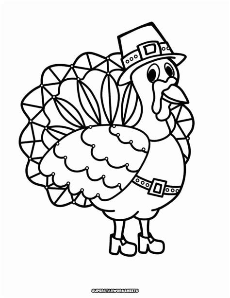 Turkey Coloring Pages Superstar Worksheets