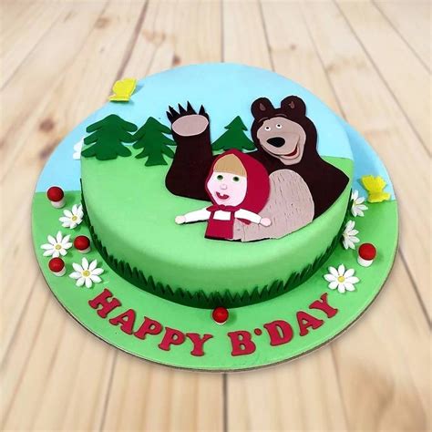 Masha And The Bear Cartoon Cake