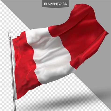 Bandera de perú prima 3d render Archivo PSD Premium