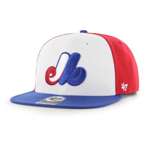 Montreal Expos Mlb Pinwheel Captain Sure Shot Snapback Hat