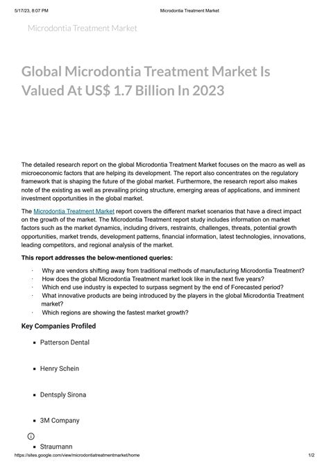 Microdontia Treatment Market by Akshay Satwaskar - Issuu