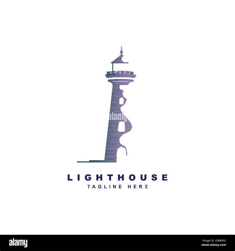 Lighthouse Logo Design Vector Template Beacon Symbol Illustration Stock