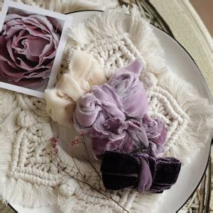 Set Of Frayed Edge Silk Ribbons Velvet Ribbon Hand Torn Ribbon