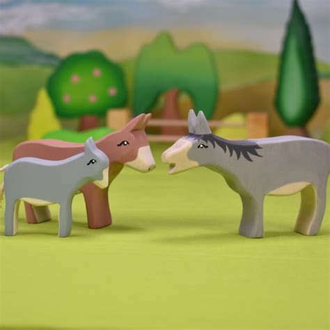 Wooden Donkey Figurine - Etsy