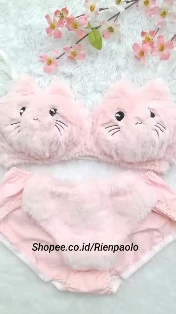 Jual Premium Bra Bh Celana Dalam Cd Tanpa Kawat Set Sexy Hot Cosplay Bulu Motif Hewan