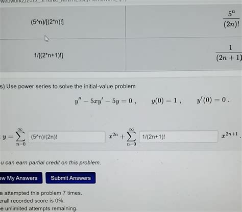 [Differential equations] how to find the power series ? : HomeworkHelp