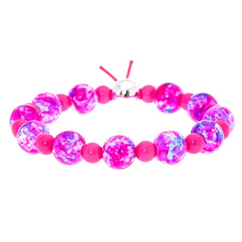 Pink Marble Bead Bracelet Claires Us