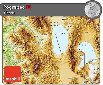 Free Physical Map of Pogradec