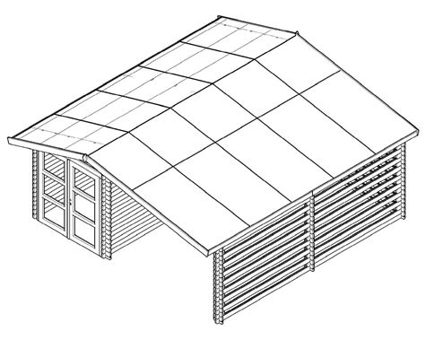 Habrita Abri 29 12 m² Madriers bois massif 28 mm toiture double pe