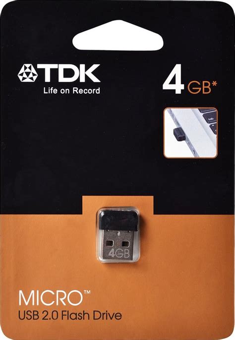 TDK Micro USB 4GB USB Flash Drive USB Type A 2 0 Zwart Bol