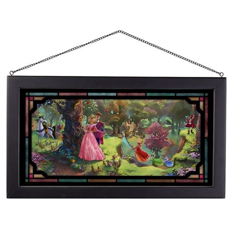 WildWings Disneys Sleeping Beauty Framed On Glass By Thomas Kinkade