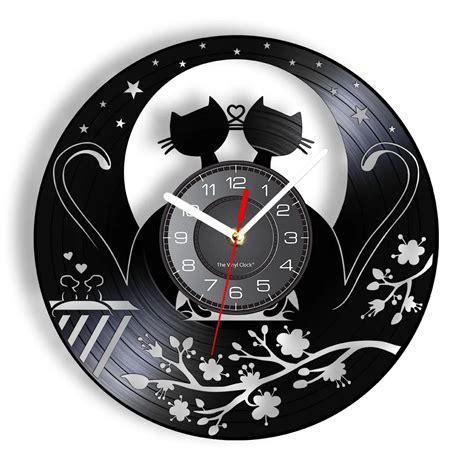 Horloge Murale En Vinyle Pour Chats Amoureux Des Chats Décoration