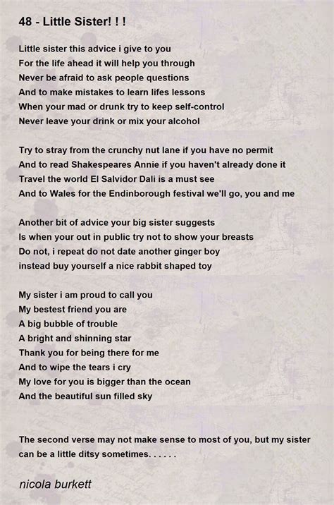Little Sister Poems That Make You Cry