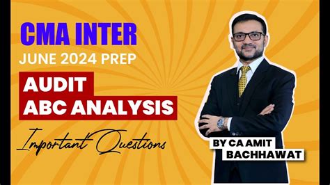 CMA Inter Master Audit ABC Analysis With CA Amit Bachhawat Amit