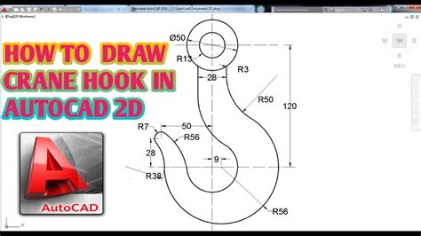 How To Draw Crane Hook In Autocad D Youtube