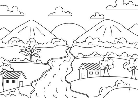 kumpulan mewarnai pemandangan alam terbagus  terlengkap blog