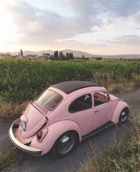 Vintage Pink Volkswagen Beetle