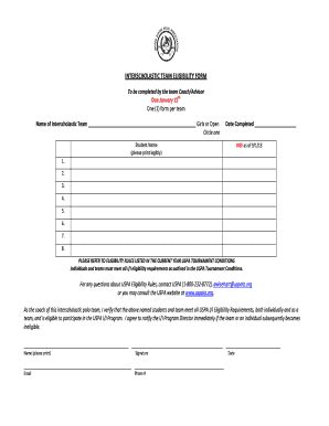 Fillable Online Uspolo Interscholastic Team Eligibility Form Uspolo