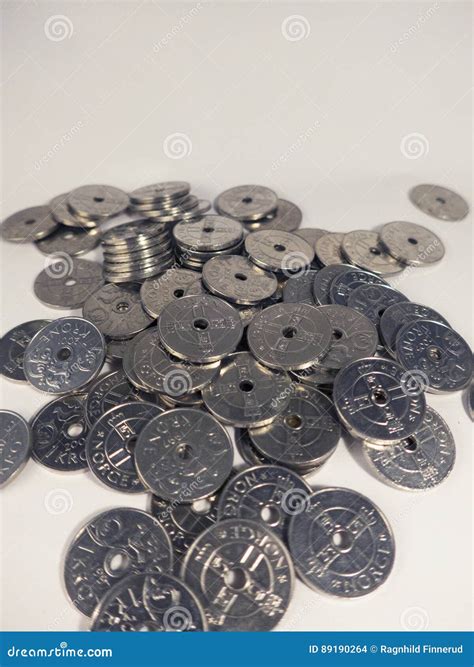 Norwegian coin, krone stock photo. Image of lots, exchange - 89190264