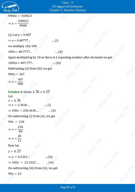 Rs Aggarwal Solutions Class Chapter Number Systems Study Path