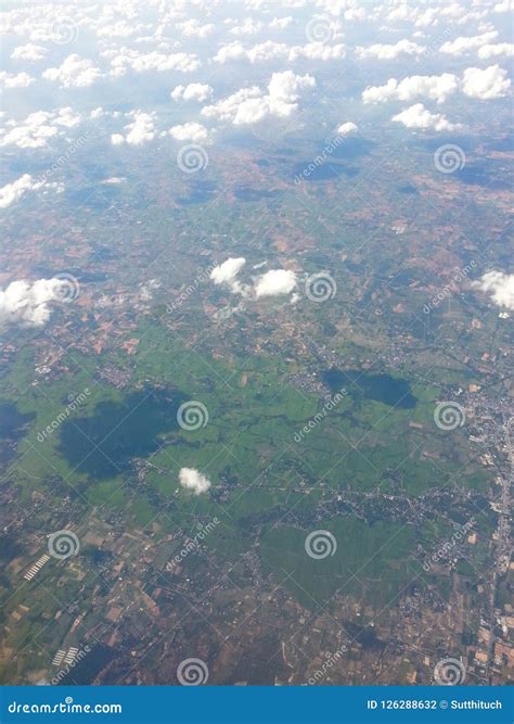 View On Plane Look Down The Ground Stock Photo Image Of Earth Blue