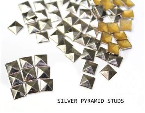 Diy Studs 100 Silver 7 Mm Pyramid Square Studs Iron On Hot Fix Or