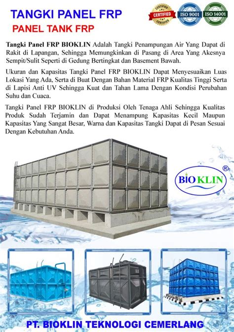 Tangki Panel Roof Tank Frp Tangki Fiberglass Frp Panel Water Tank 2025