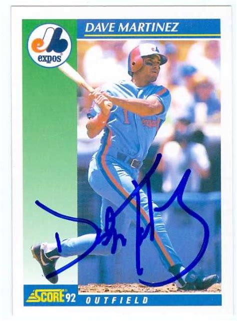 Dave Martinez autographed Baseball Card (Montreal Expos) 1992 Score #501