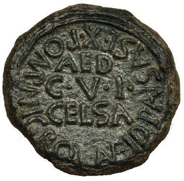 Semis Augustus L AVFID PANSA SEX POMP NIGRO AED C V I CELSA Celsa Numista