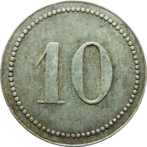 10 Pfennig Dülmen Kriegsgefangenen Lager Ciudad de Dülmen dinero