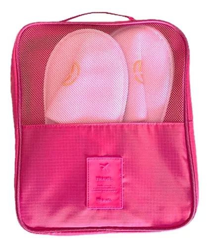 Necessaire Bolsa Organizadora Sapatos Mala Viagem Academia Cor Rosa