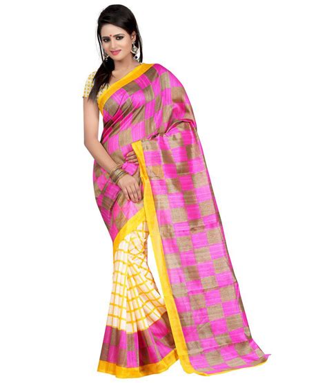 All Ufashion Yellow Bhagalpuri Silk Saree Buy All Ufashion Yellow