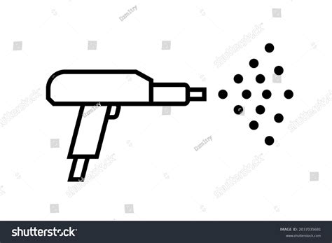 Powder Coating Gun Line Icon Clipart Stock Vector (Royalty Free ...