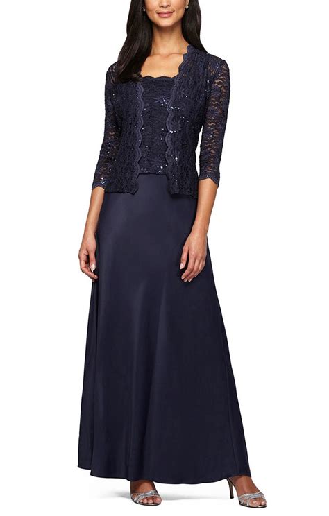 Alex Evenings Lace Jacket Lace Top Gown Cheap Sale